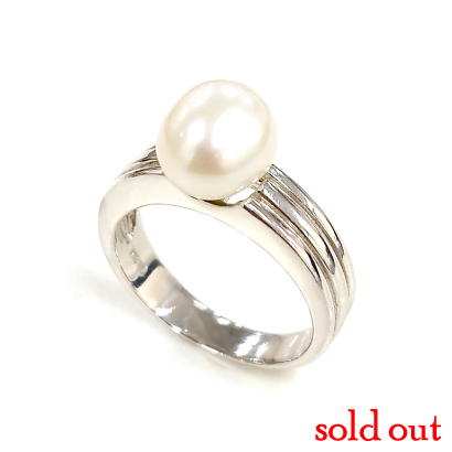 淡水バロックパールのシンプルリング