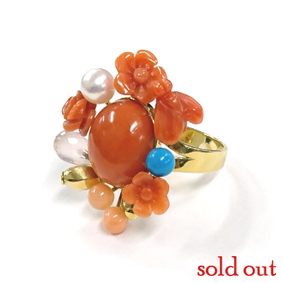 花束イメージの存在感リング