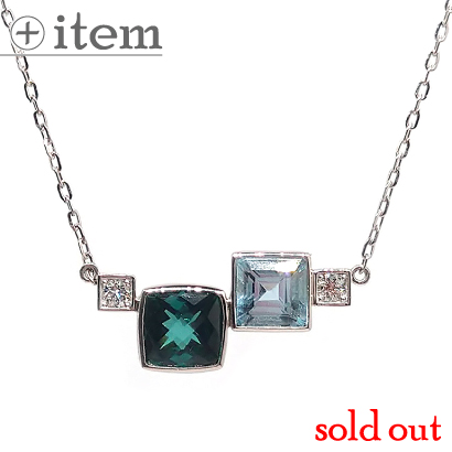 二色キャンディのペンダントネックレス