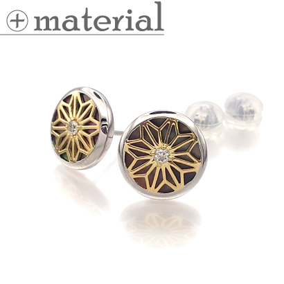 麻の葉文様の小振りなピアス