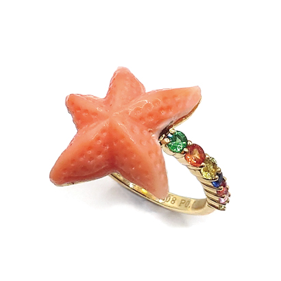 笑顔になるしかない！カラフルヒトデリング！