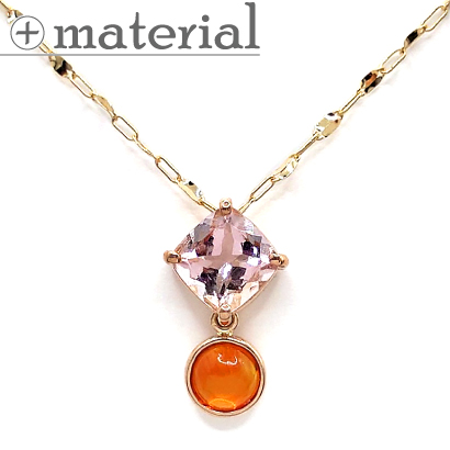 モルガナイト&オパールのシンプルネックレス