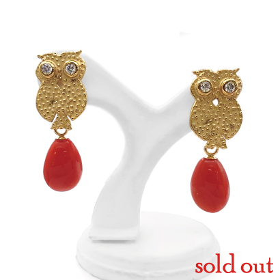 幸福を呼ぶ?!梟ピアス