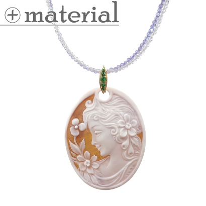 美女カメオのシンプルネックレス
